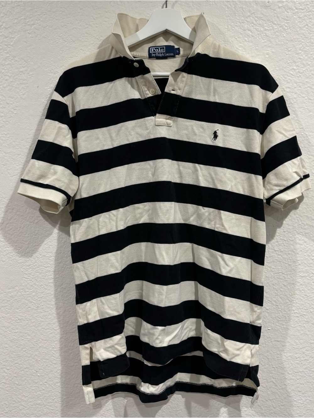 Vintage 90s Rugby Polo Shirt Colorblock Design, Size L
